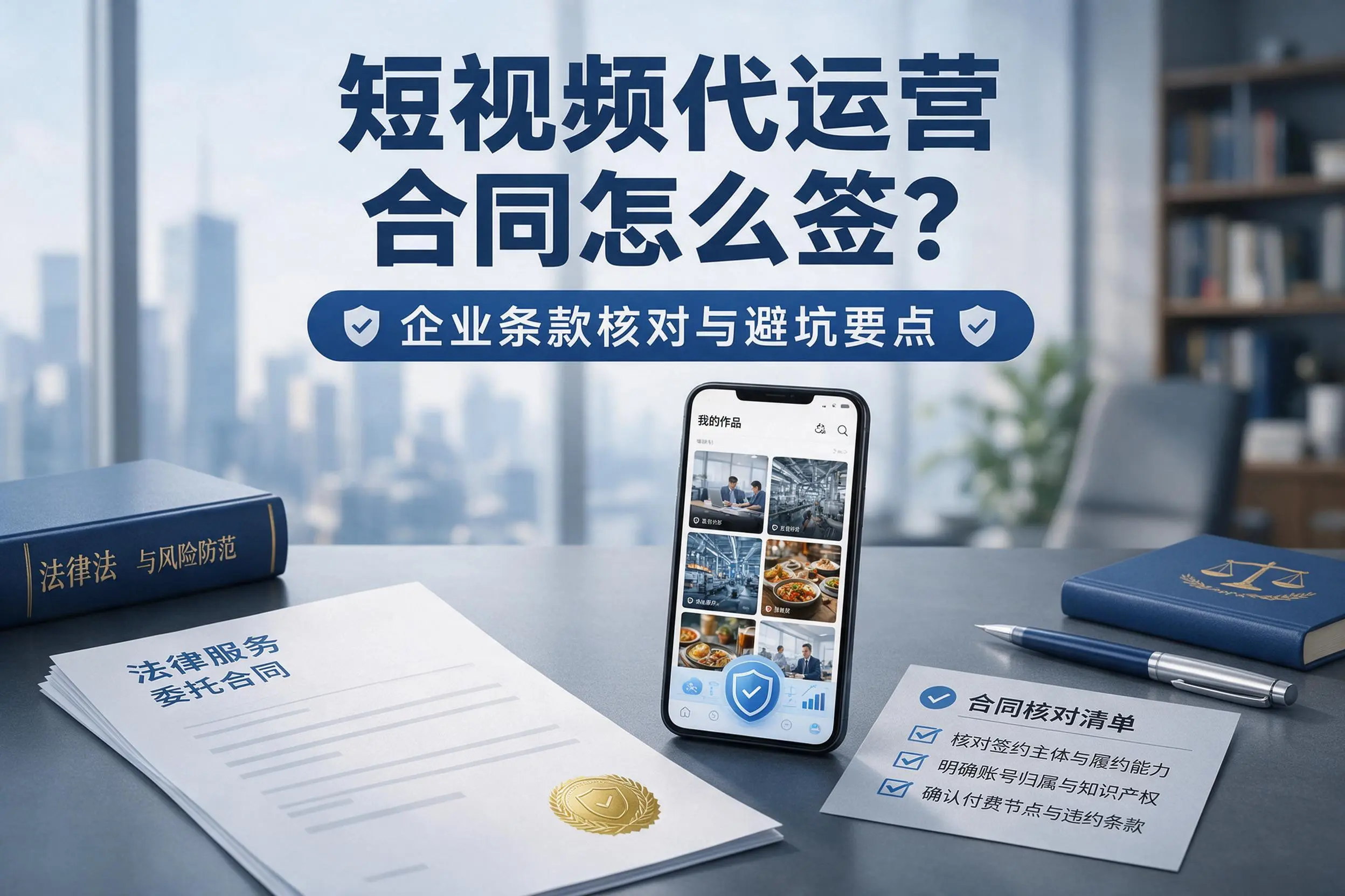 短视频代运营合同怎么签？普洱企业条款核对与避坑要点