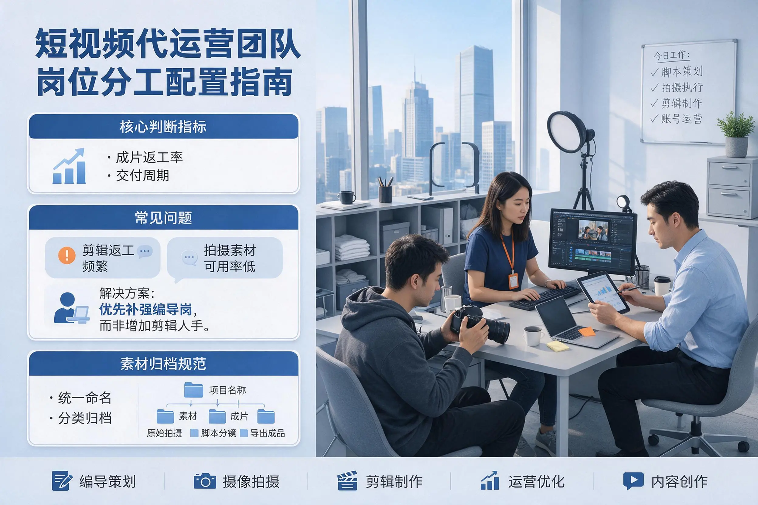 短视频代运营团队如何配置？普洱企业岗位分工科普说明