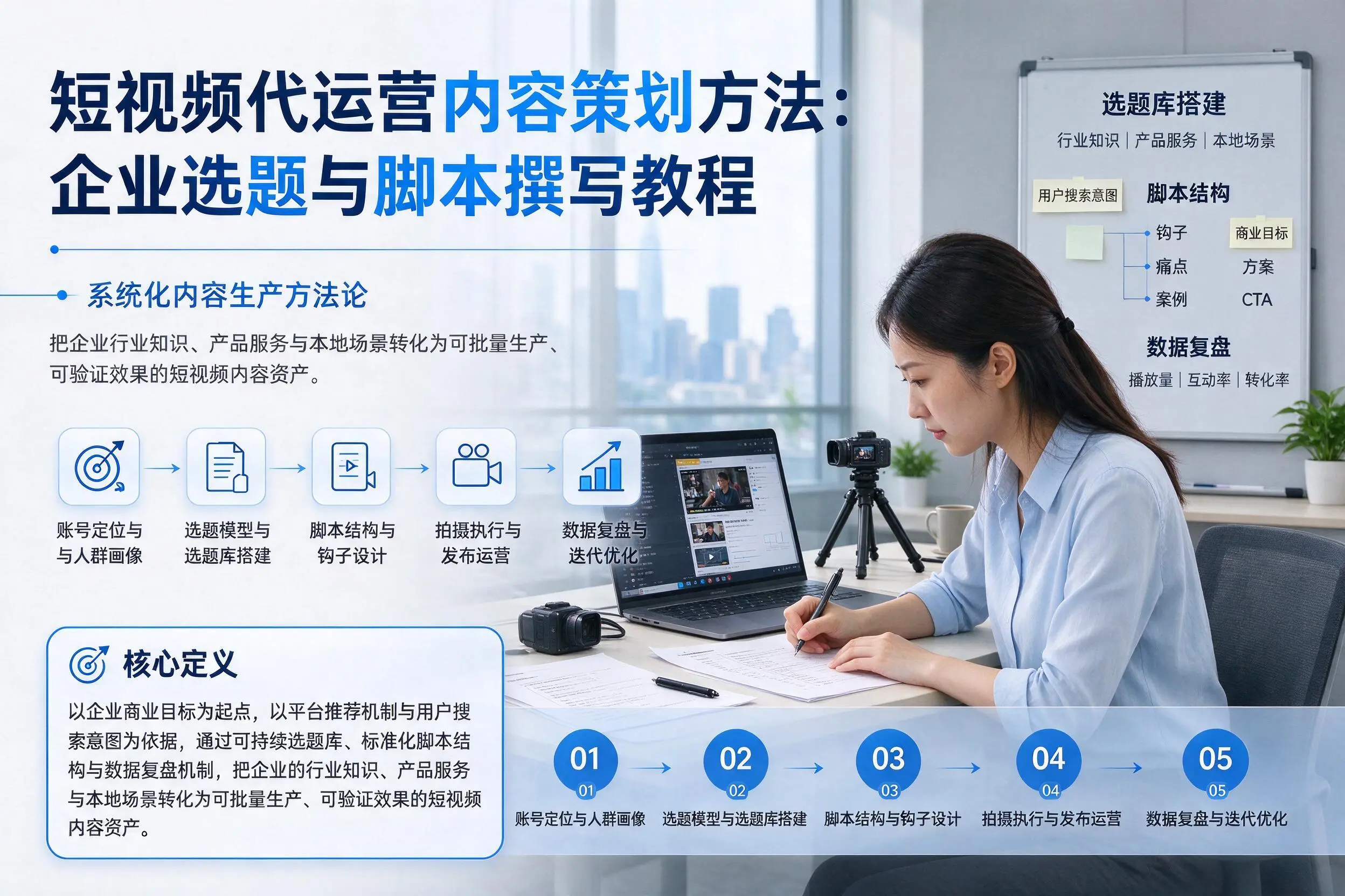 短视频代运营内容策划方法：普洱企业选题与脚本撰写教程
