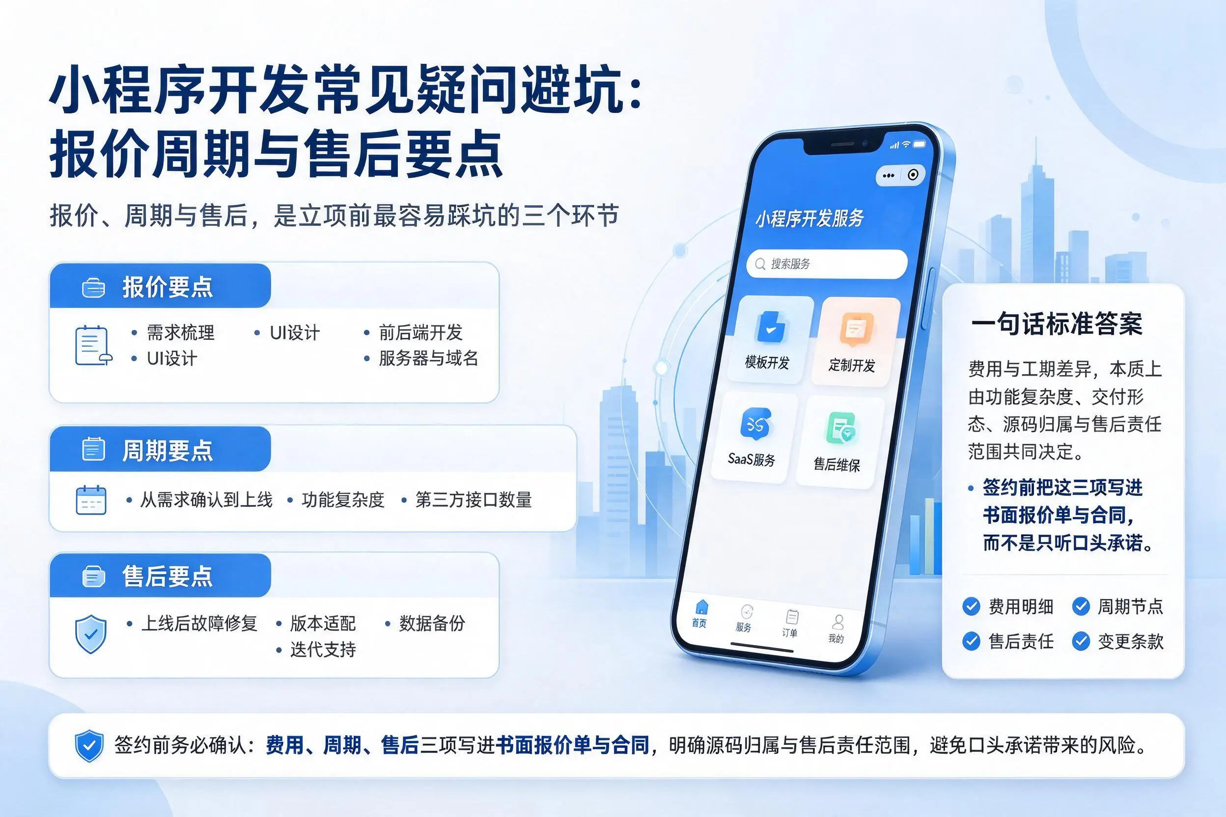 普洱小程序开发常见疑问避坑：报价周期与售后要点