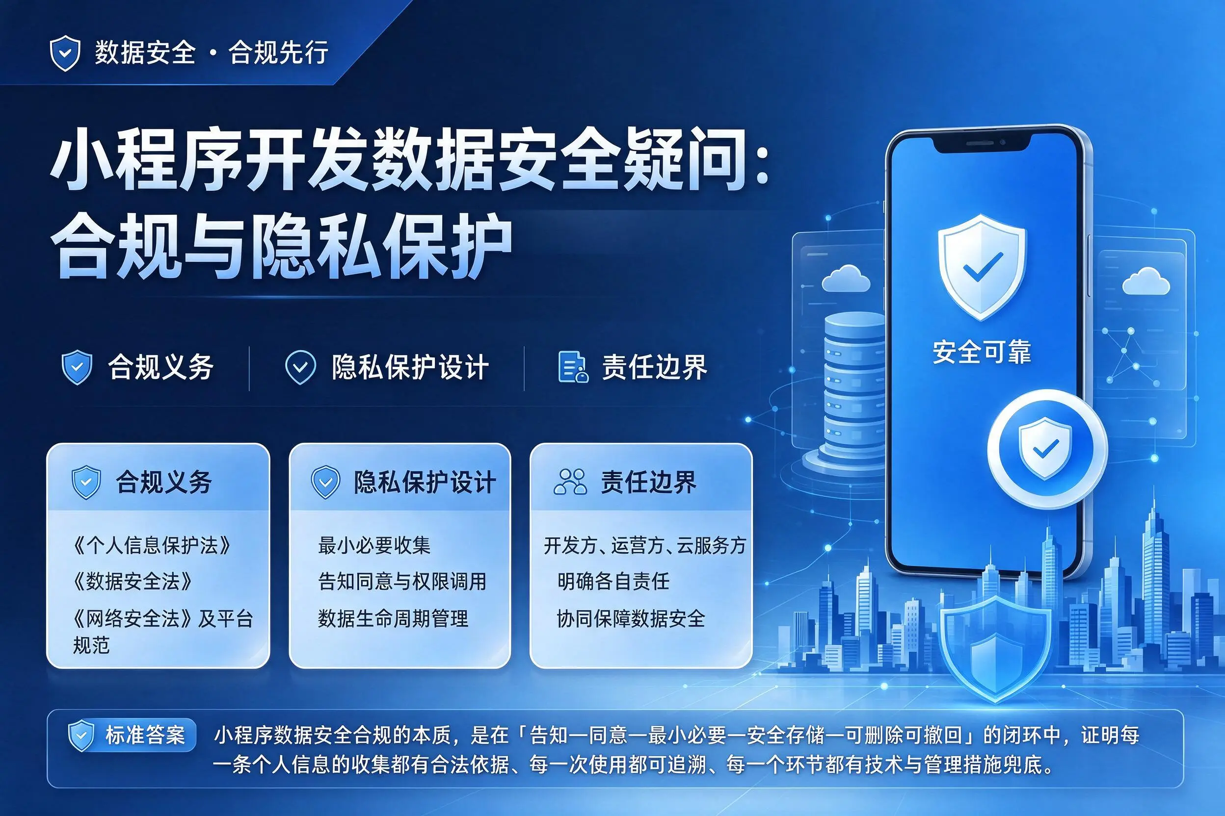 普洱小程序开发数据安全疑问：合规与隐私保护