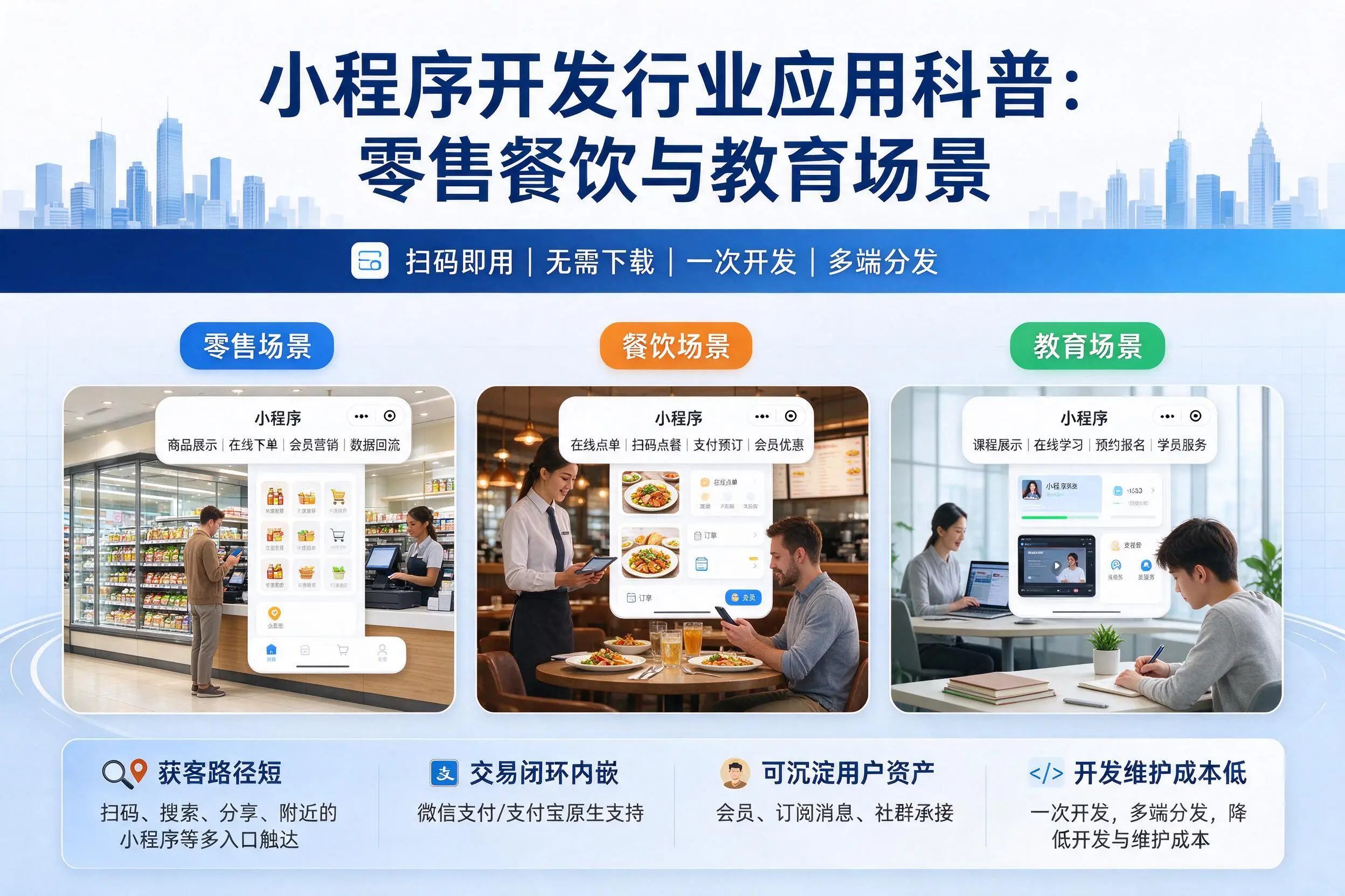 普洱小程序开发行业应用科普：零售餐饮与教育场景