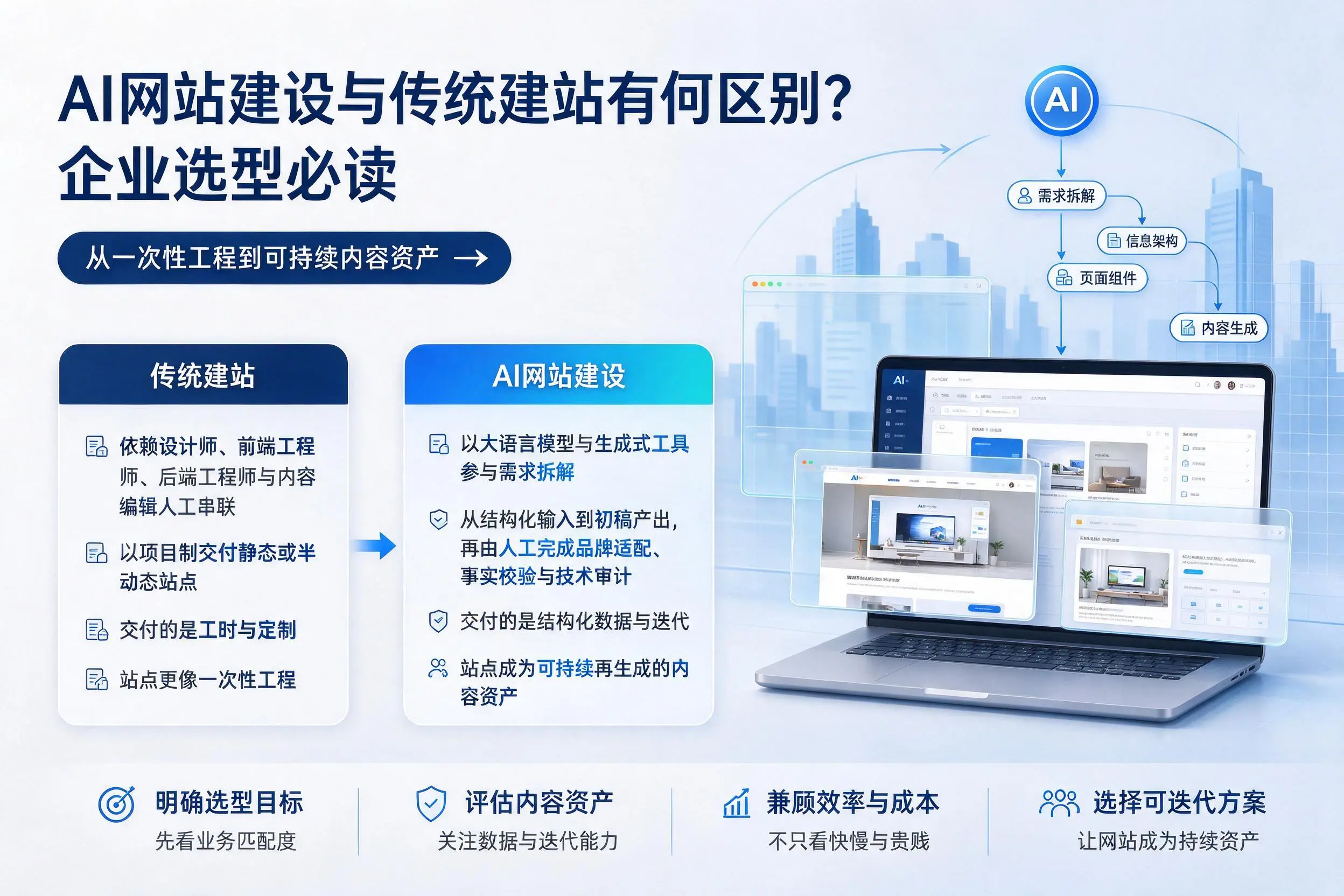 AI网站建设与传统建站有何区别？普洱企业选型必读