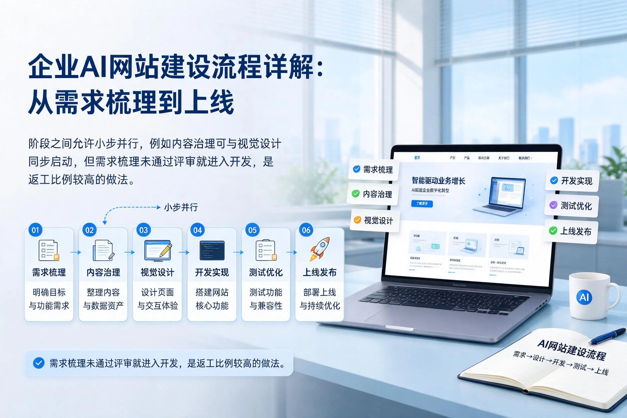 普洱企业AI网站建设流程详解：从需求梳理到上线