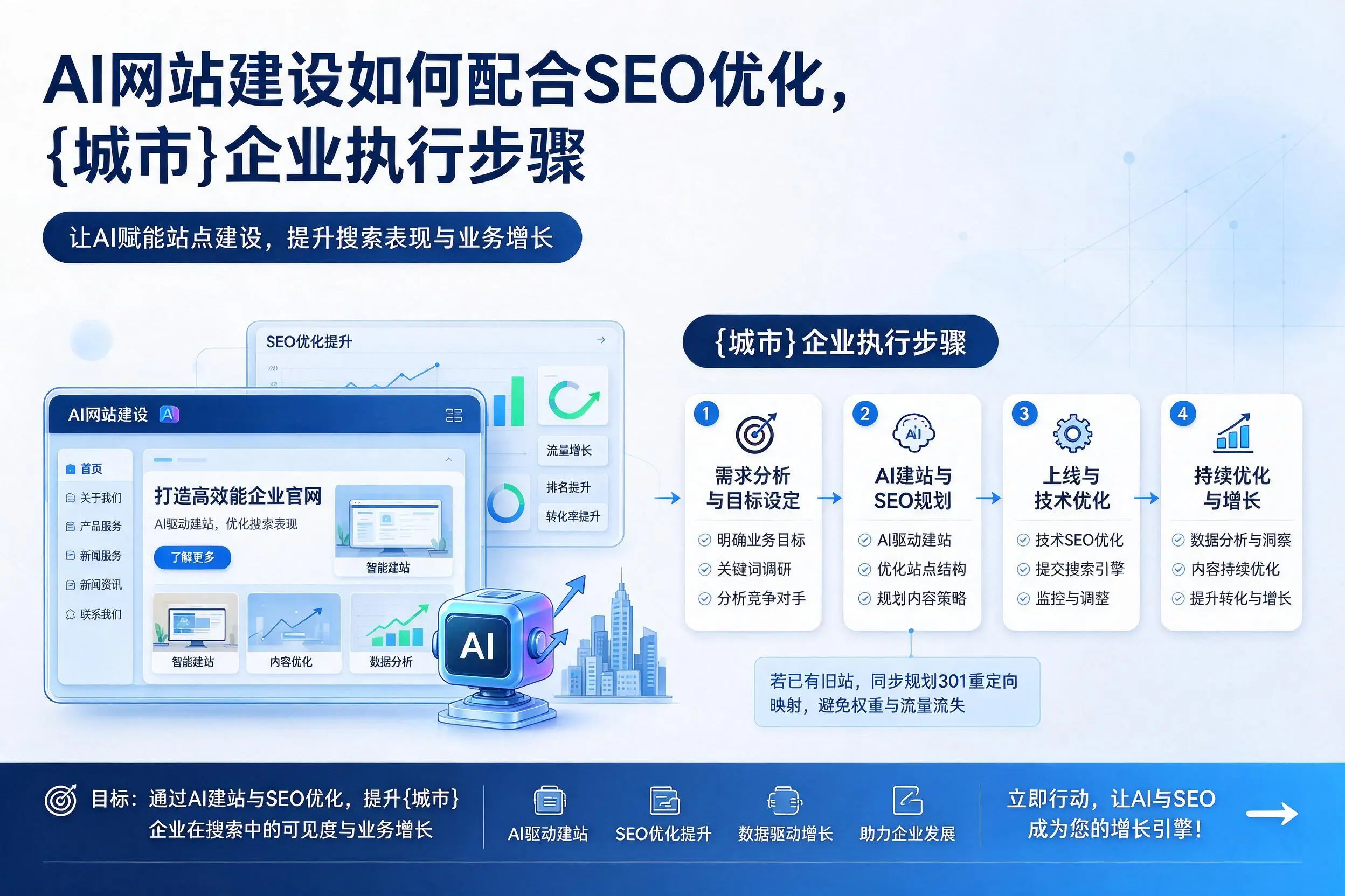 AI网站建设如何配合SEO优化，普洱企业执行步骤