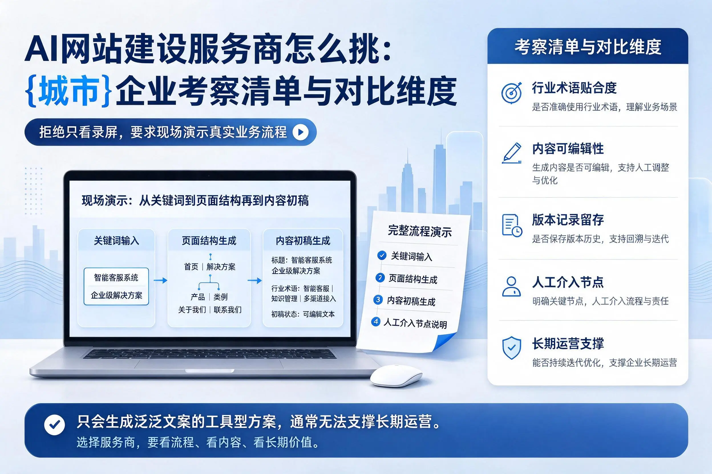 AI网站建设服务商怎么挑:普洱企业考察清单与对比维度