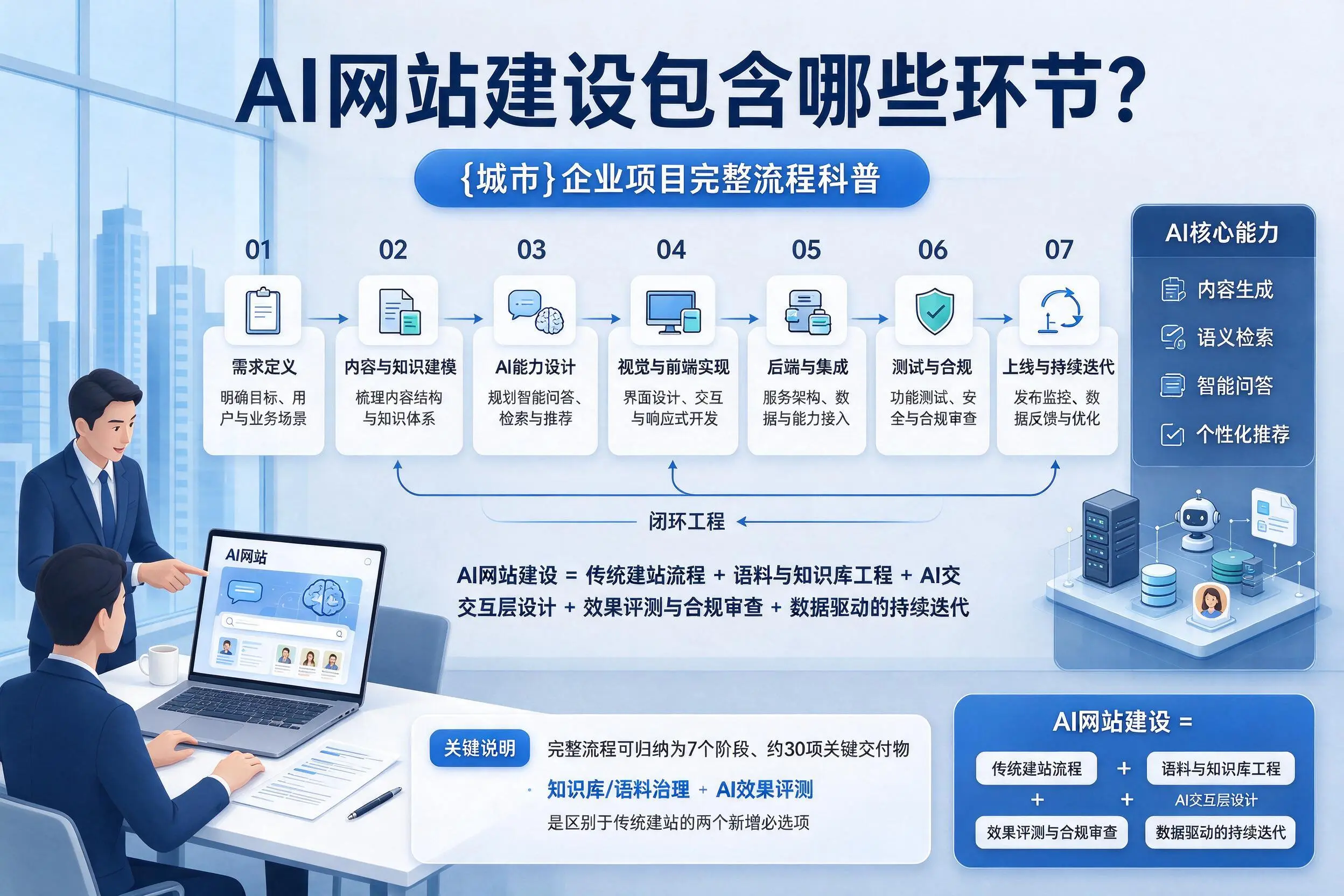 AI网站建设包含哪些环节?普洱企业项目完整流程科普