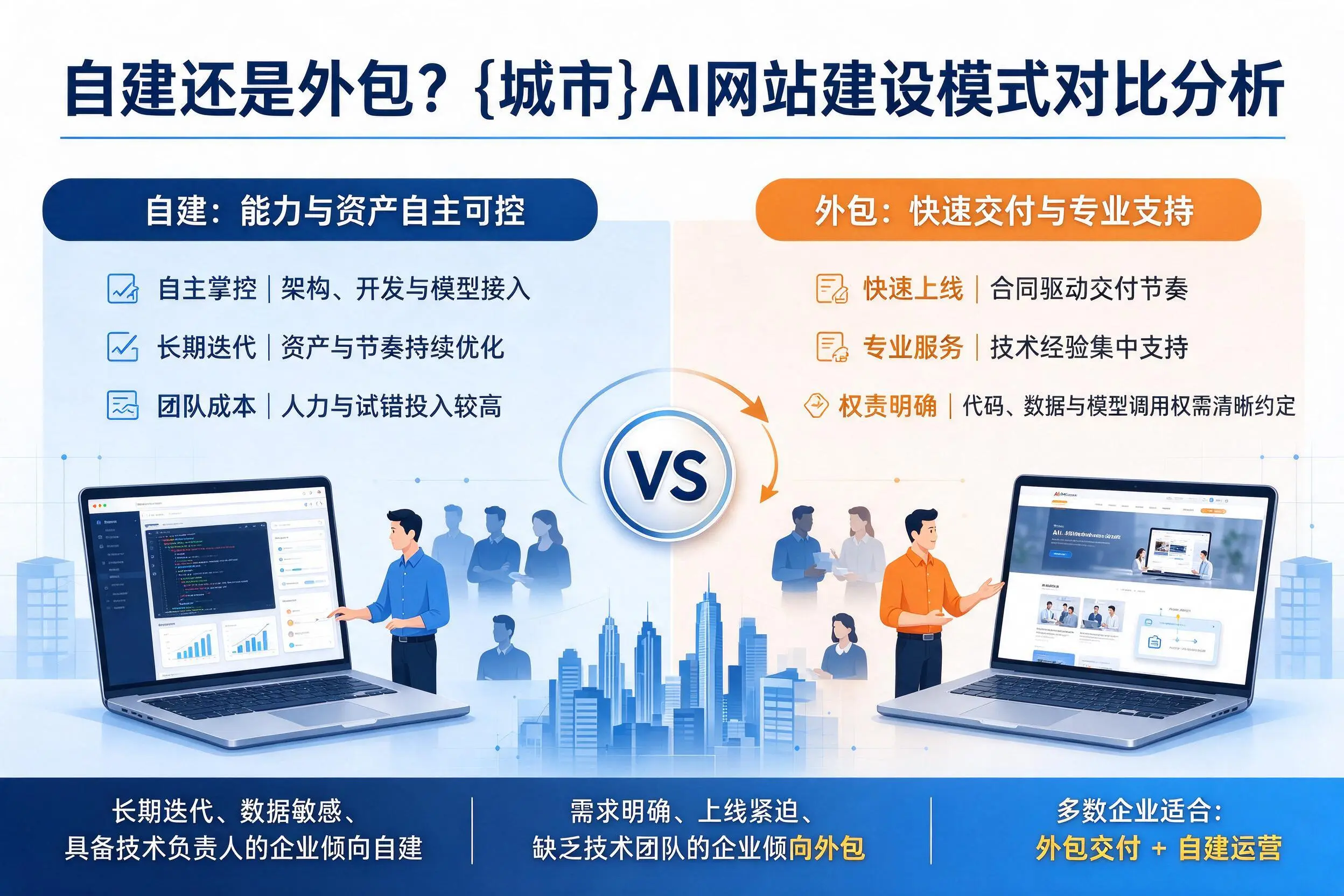 自建还是外包?普洱AI网站建设模式对比分析