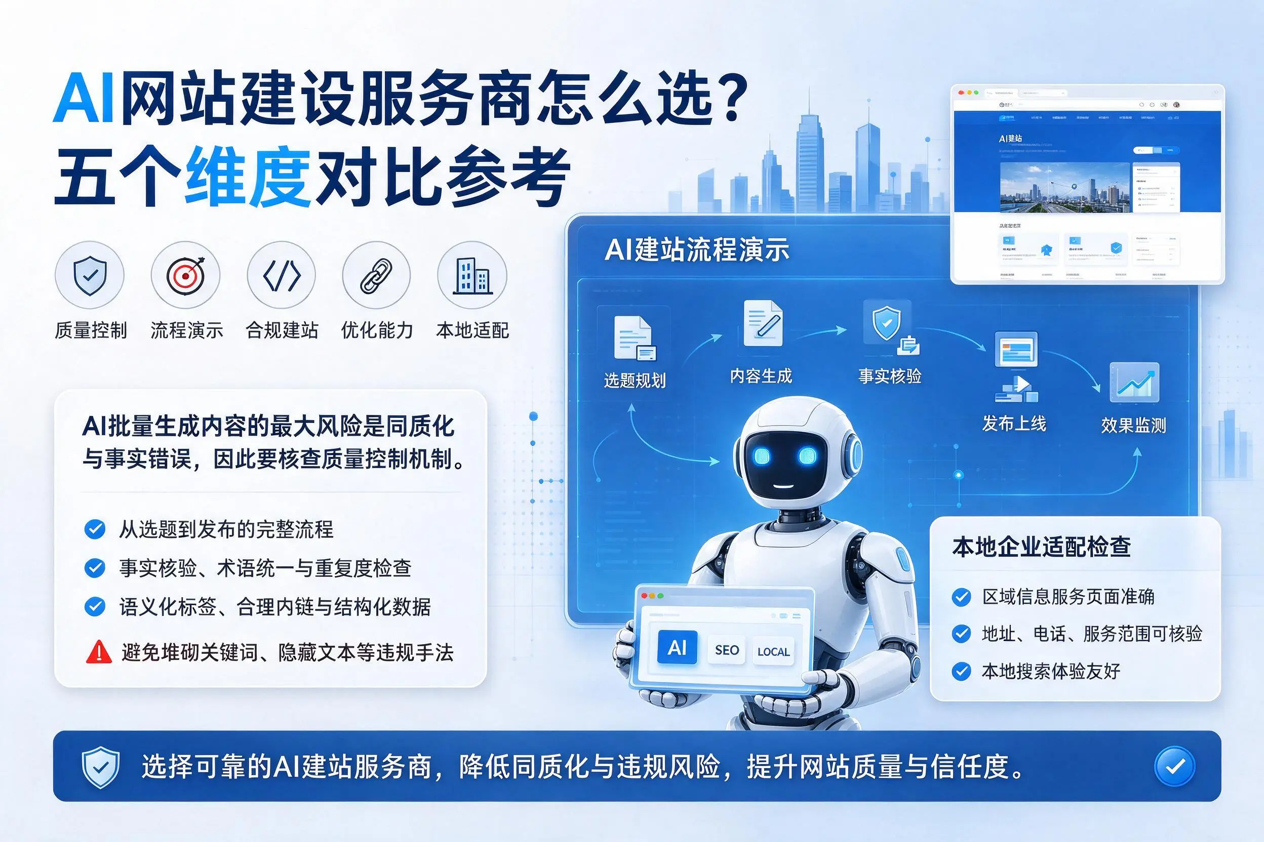 普洱AI网站建设服务商怎么选？五个维度对比参考