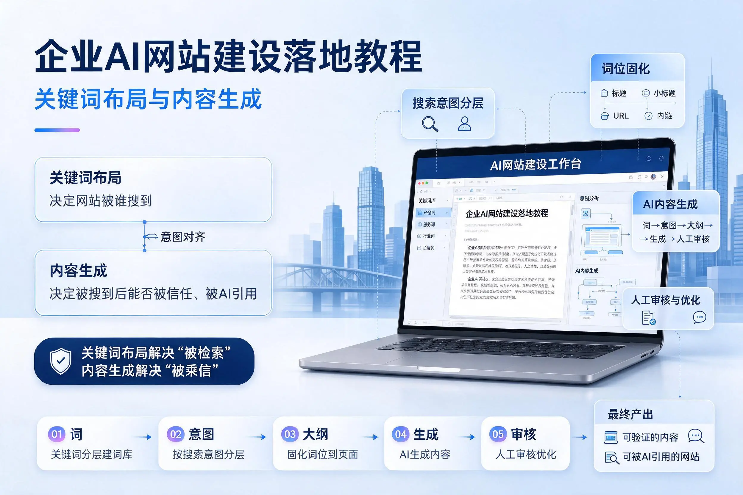 普洱企业AI网站建设落地教程:关键词布局与内容生成