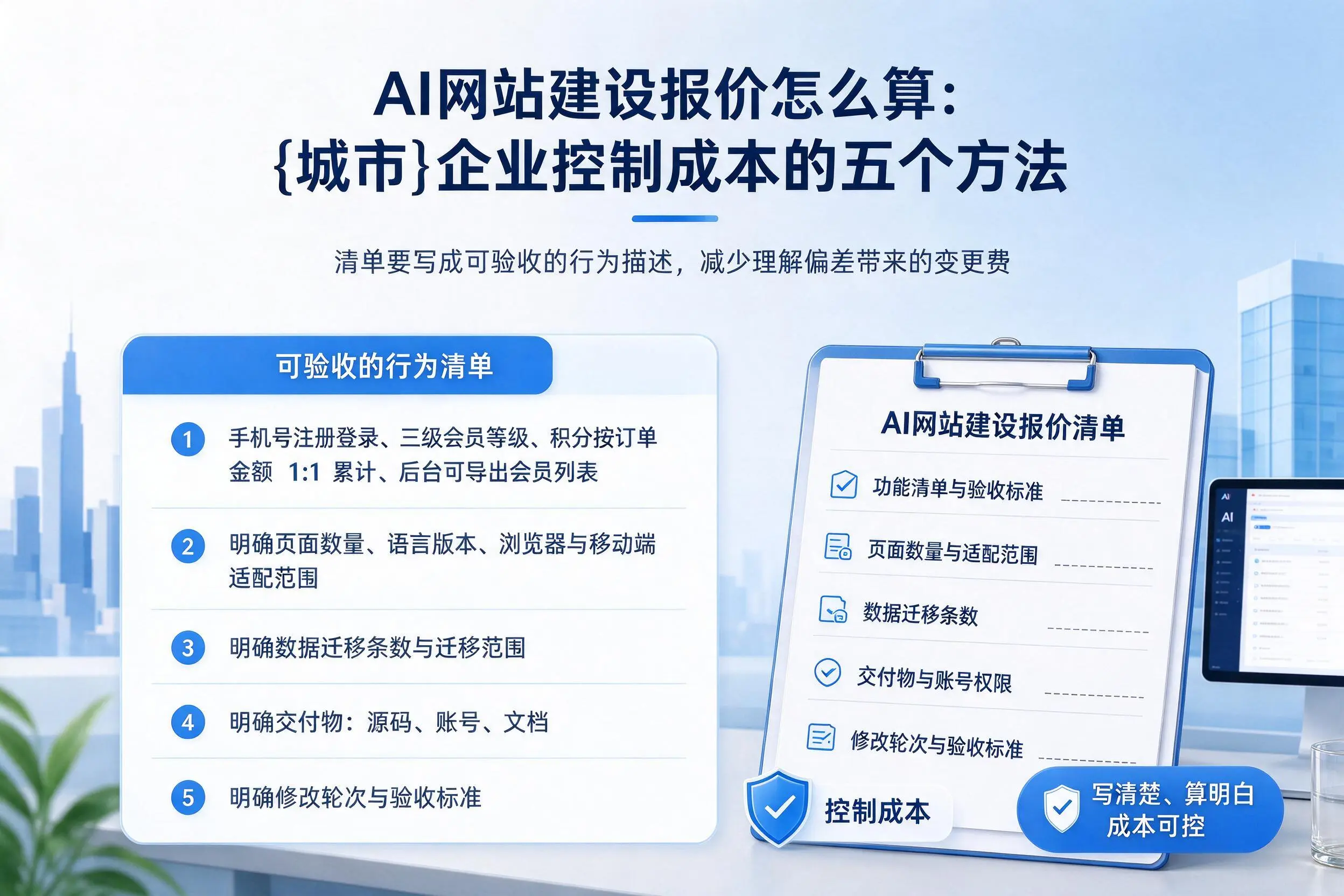 AI网站建设报价怎么算：普洱企业控制成本的五个方法